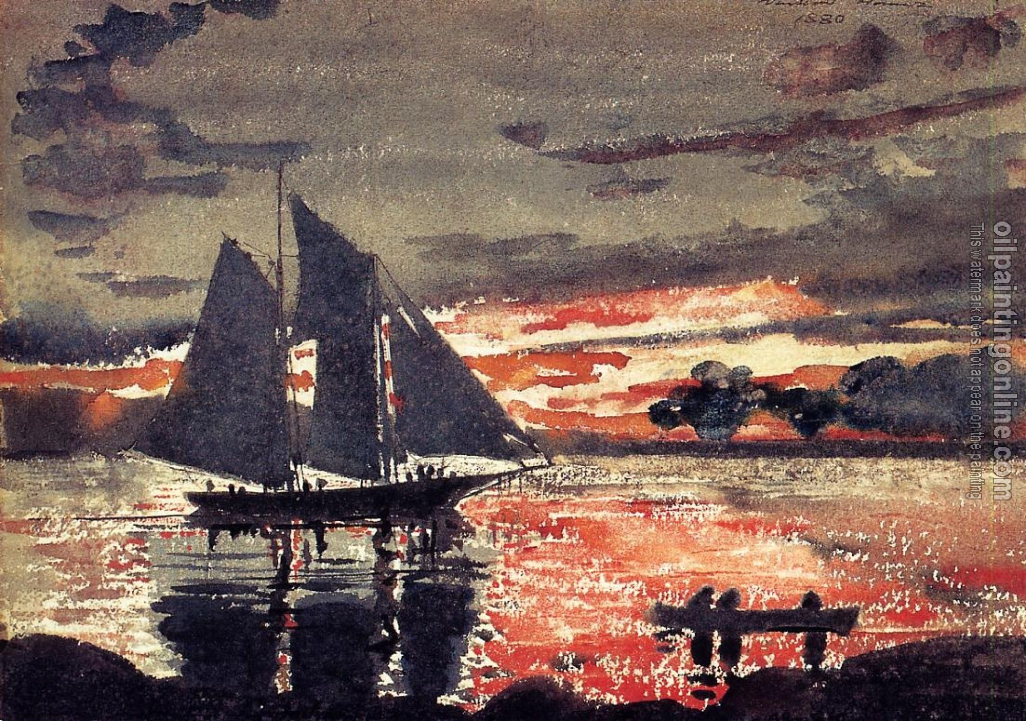 Homer, Winslow - Sunset Fires